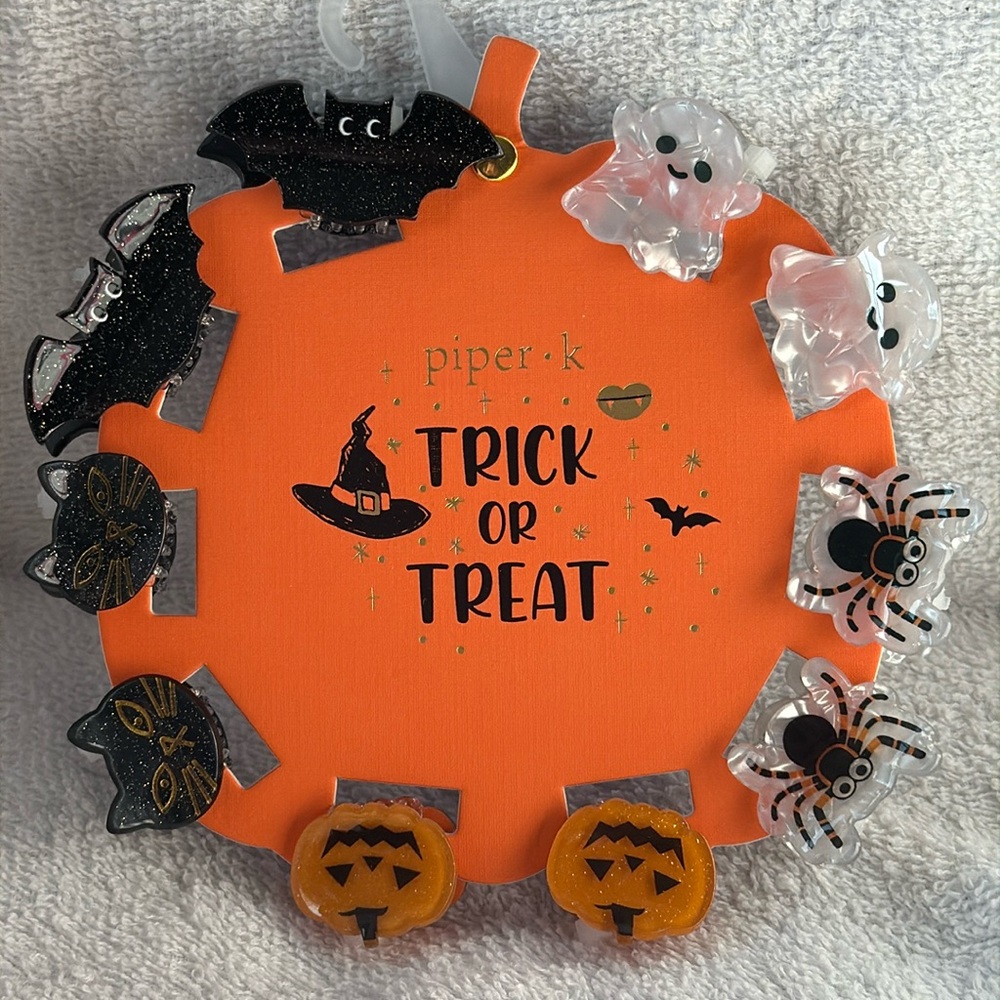 NWT 🎃👻🐈‍⬛ Piper K Halloween trick or treat Mini Hair Clips